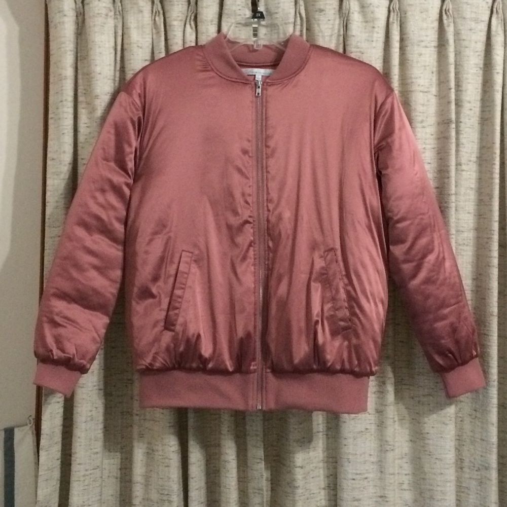 Lovers + Friends Satin Puffer Bomber Jacket